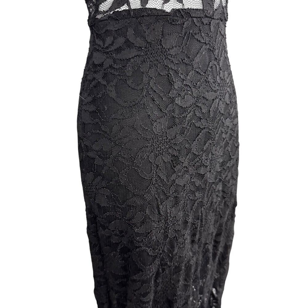 Morgan & Co All Lace Sheer Fit & Flare Mermaid Prom Formal Evening Dress 5 / 6 - Picture 3 of 16